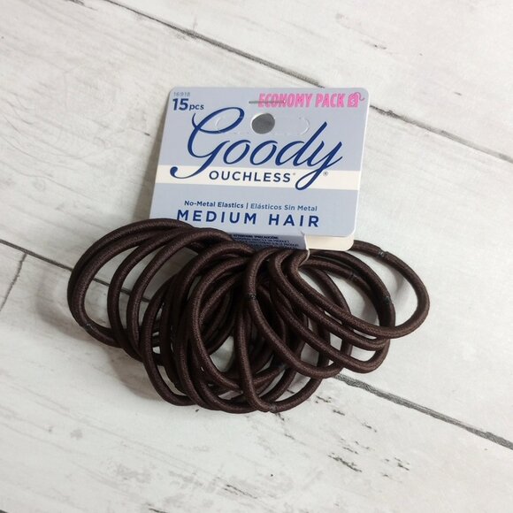 Goody Ponytail Hair Ties Ouchless Elastics Holders Brown Economy Pack 15 - Picture 1 of 4